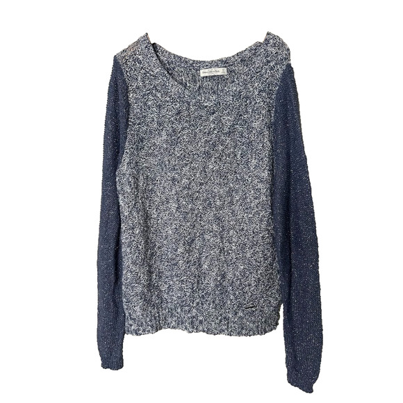Abercrombie & Fitch Womens Size Medium Sweater Blue Marled Pullover - Picture 1 of 7